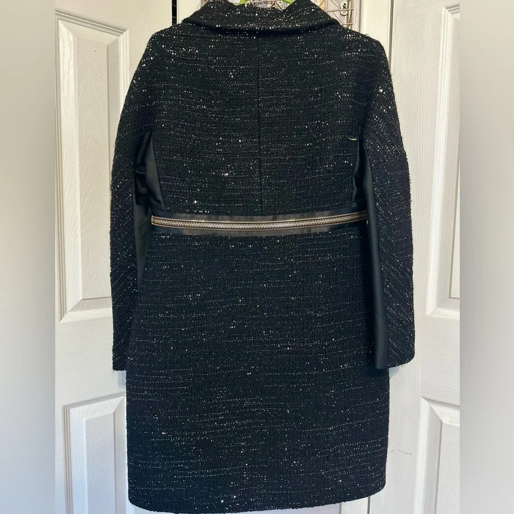 Moncler Gamme Rouge Limited Edition Sequin Statement Coat – Size 0 Black & Gold✨ - Picture 3 of 9